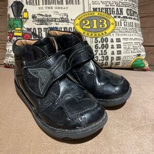 Umi Toddler Girls 10 Black Leather Booties Shoes